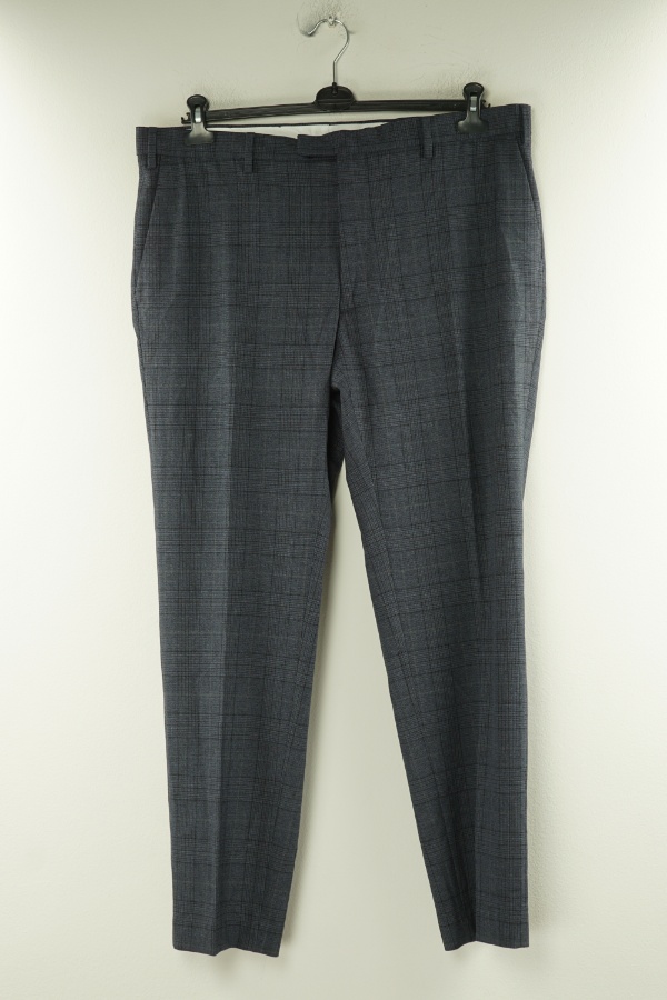 Spodnie materiałowe eleganckie granatowe w kratkę - M&S zdjęcie 1