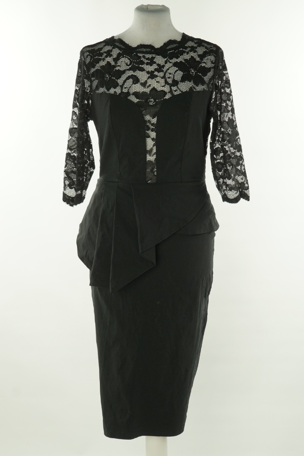 Sukienka czarna z koronkową wstawką - JESSICA zdjęcie 1