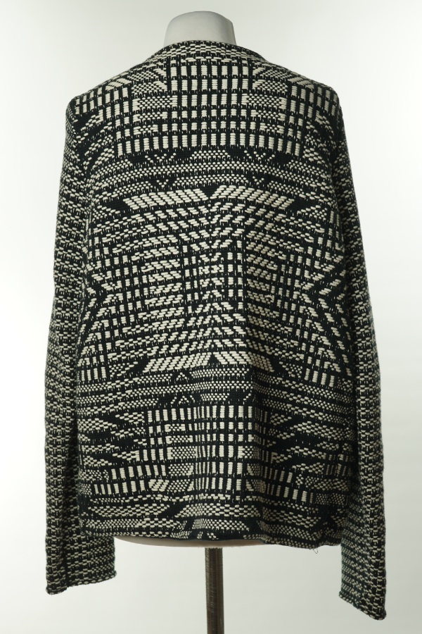 Narzutka sweterkowa czarno - biała H&M - H&M zdjęcie 2