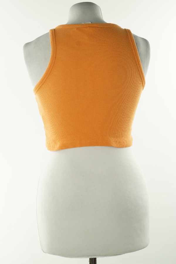 Top pomarańczowy prążkowany, H&M - H&M zdjęcie 2