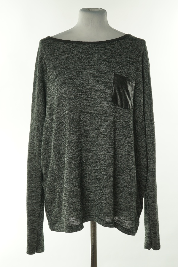 Bluzka szara melanż z kieszonką - SUBLEVEL zdjęcie 1