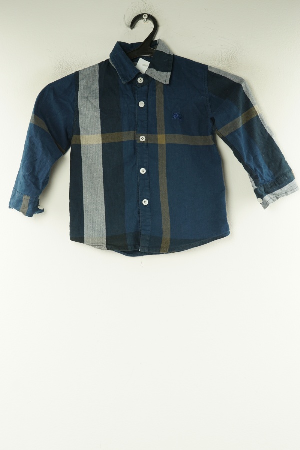 Koszula granatowa w kratę - BURBERRY zdjęcie 1