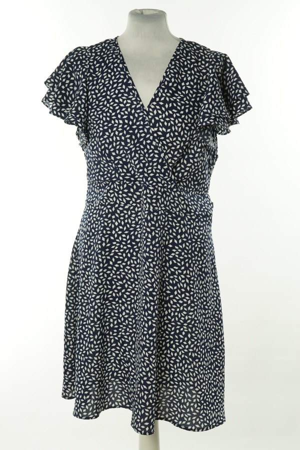 Sukienka granatowa we wzory geometryczne - BLUE VANILLA zdjęcie 1