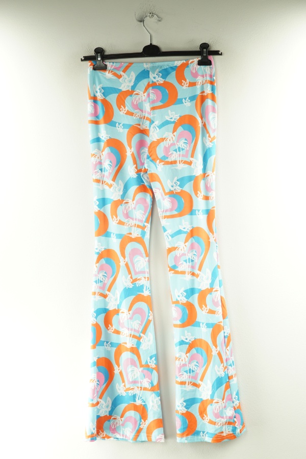 Legginsy dzwony niebieskie wzorzystw - SHEIN zdjęcie 2
