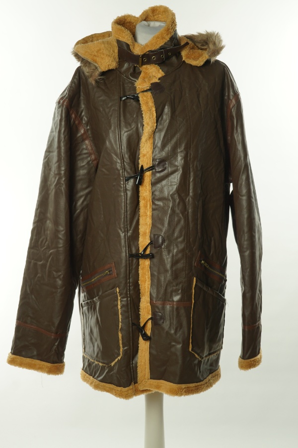 Płaszcz cienki brązowy ekoskóra zdjęcie 1