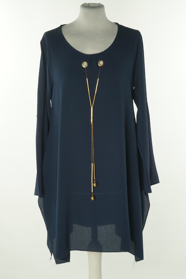 Tunika granatowa z łańcuszkiem - BRAK METKI Z NAZWĄ PRODUCENTA zdjęcie 1