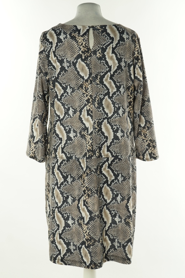 Sukienka beżowo-czarna print wężowy - WALLIS zdjęcie 2