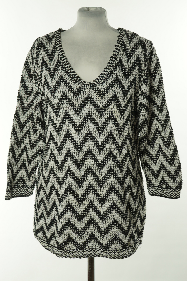 Sweter czarno - biały zygzaki - BRAK METKI Z NAZWĄ PRODUCENTA zdjęcie 1