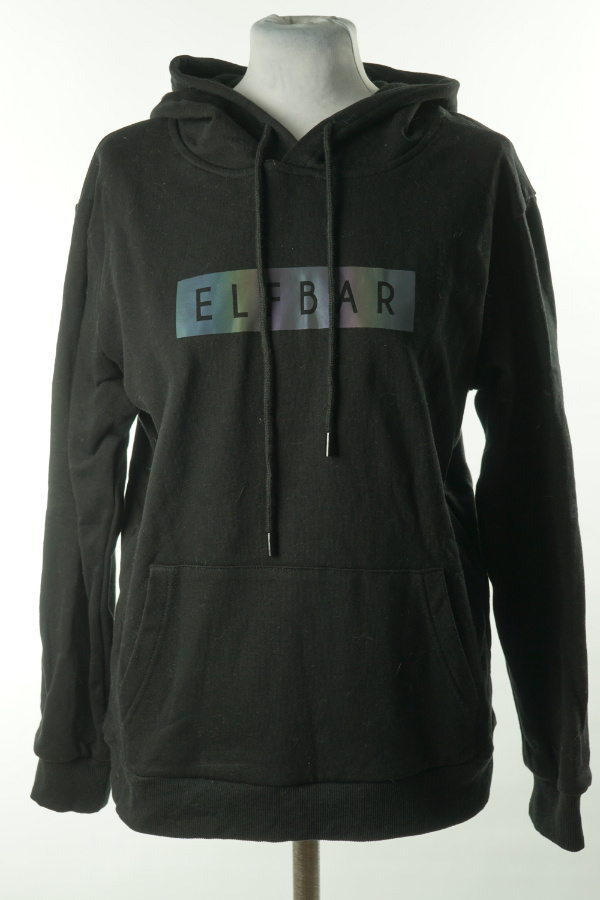 Bluza czarna z nadrukiem  - ELFBAR  zdjęcie 1