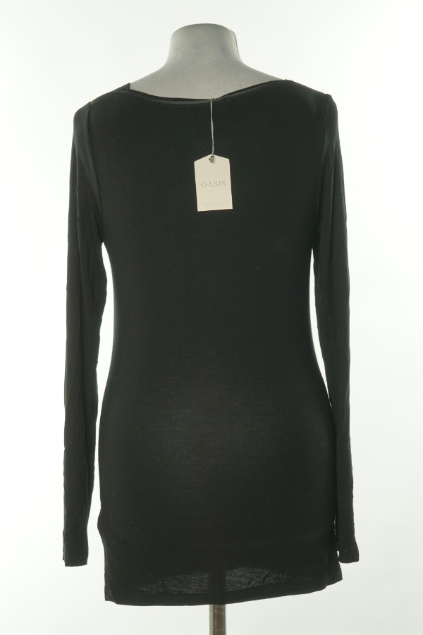 Bluzka czarna gładka z długim rękawem - OASIS zdjęcie 2
