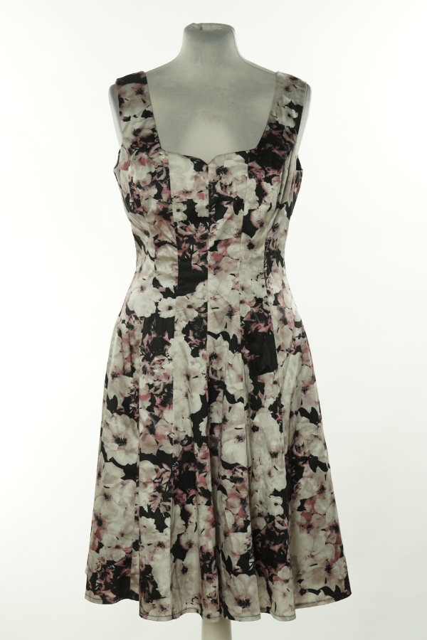 Sukienka szaro-czarna w kwiaty - REVIEW zdjęcie 1