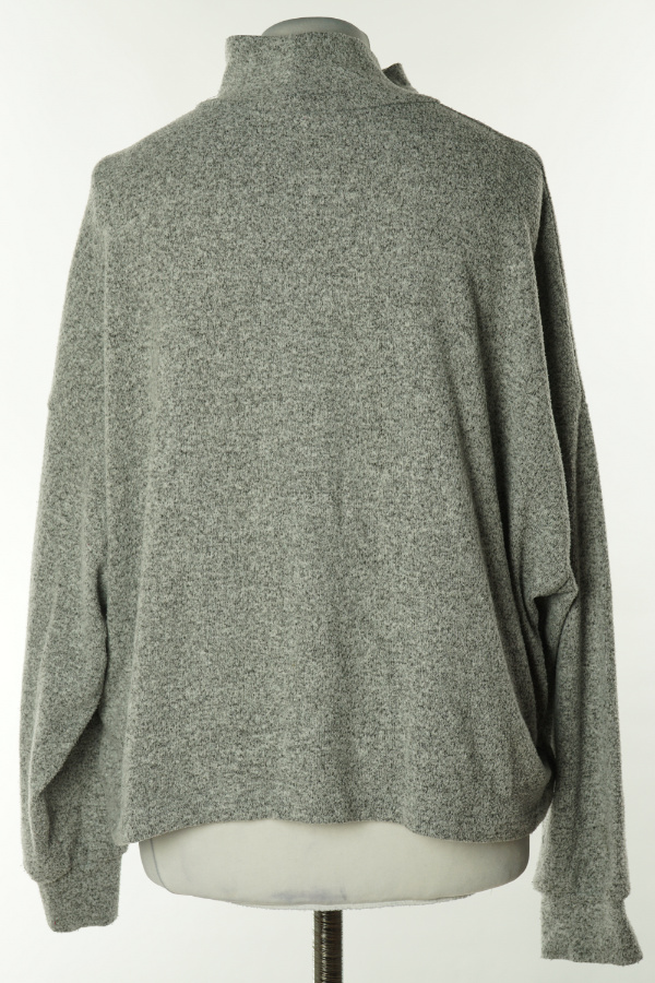 Sweter szary melanż z wyższym kołnierzem - NEW LOOK zdjęcie 2