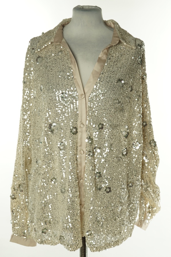 Koszula beżowa cekinowa, ZARA - ZARA zdjęcie 1