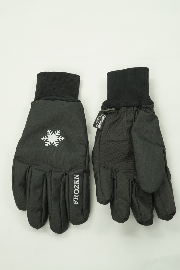 Rękawiczki czarne ze śnieżynką - KORSAR zdjęcie 1