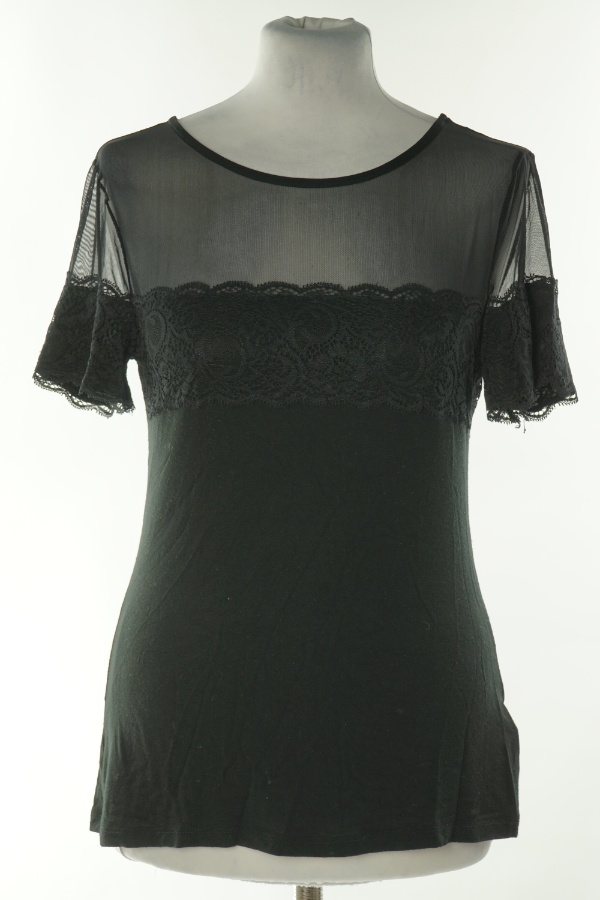 Bluzka czarna z koronką, H&M - H&M zdjęcie 1