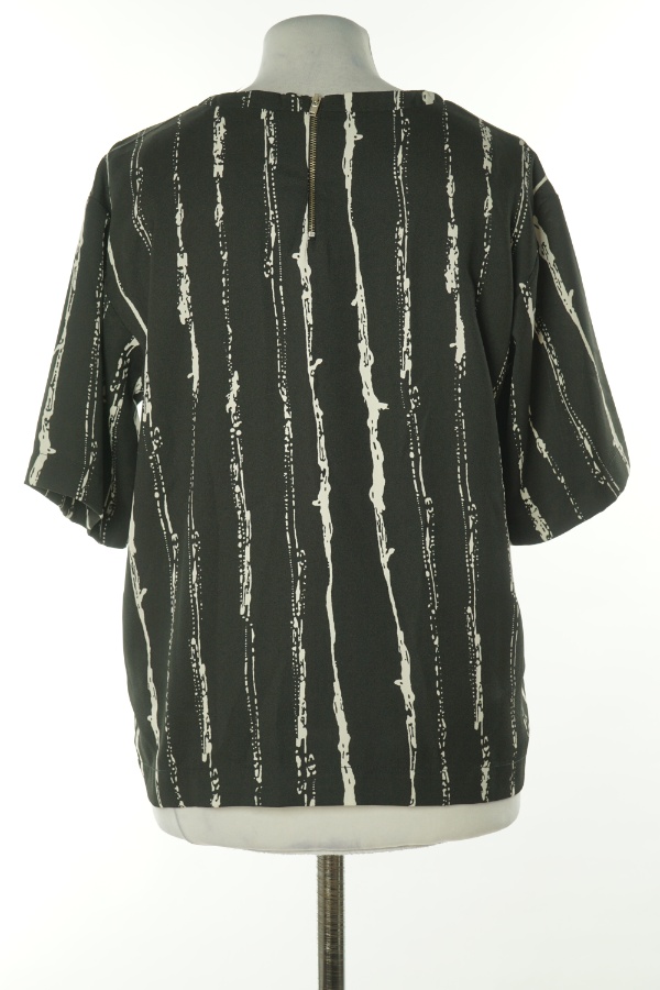 Bluzka czarna w białe paski - INSTINCT zdjęcie 2