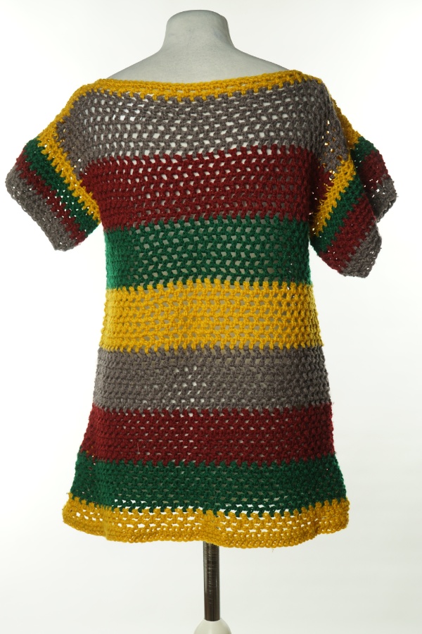 Sweter kolorowy z krótkim rękawem - BRAK METKI Z NAZWĄ PRODUCENTA zdjęcie 2