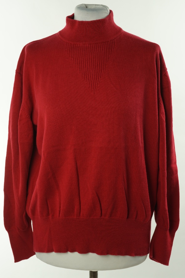 Sweter czerwony ze stójką - TWILFIT zdjęcie 1