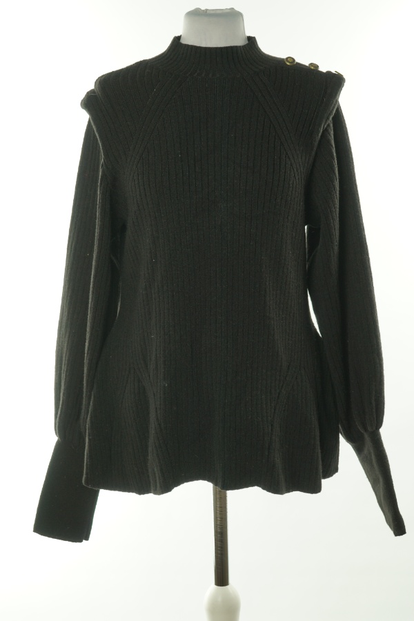 Sweter czarny prążkowany - RIVER ISLAND zdjęcie 1