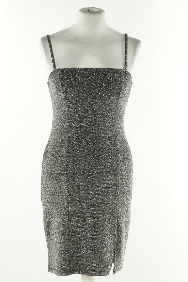 Sukienka srebrna błyszcząca na cienkich ramiączkach, H&M - H&M zdjęcie 1