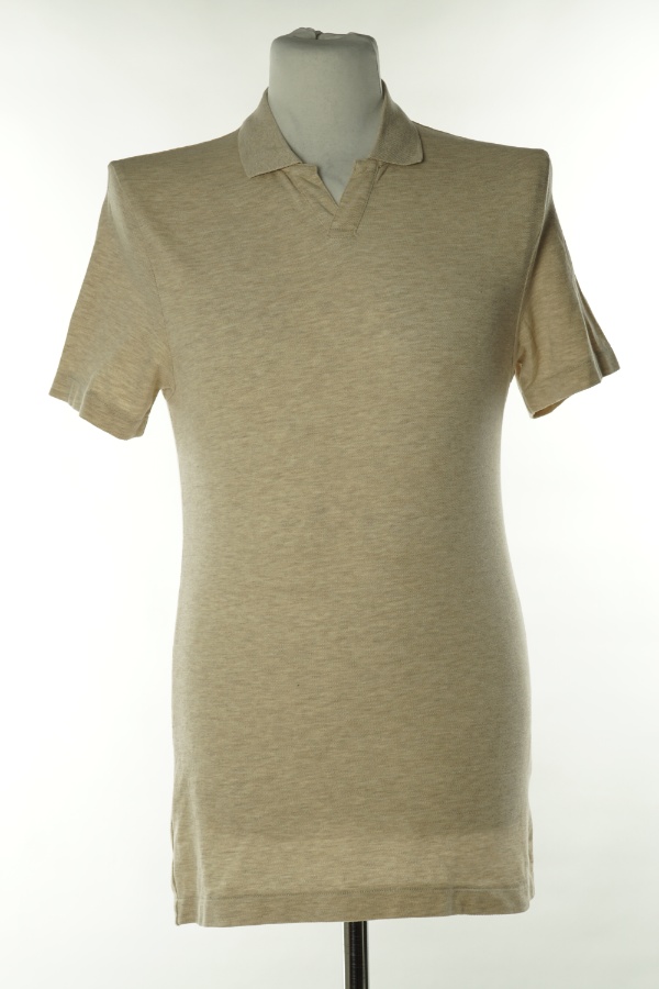 Koszulka beżowa z kołnirzykiem - BLÄCK zdjęcie 1