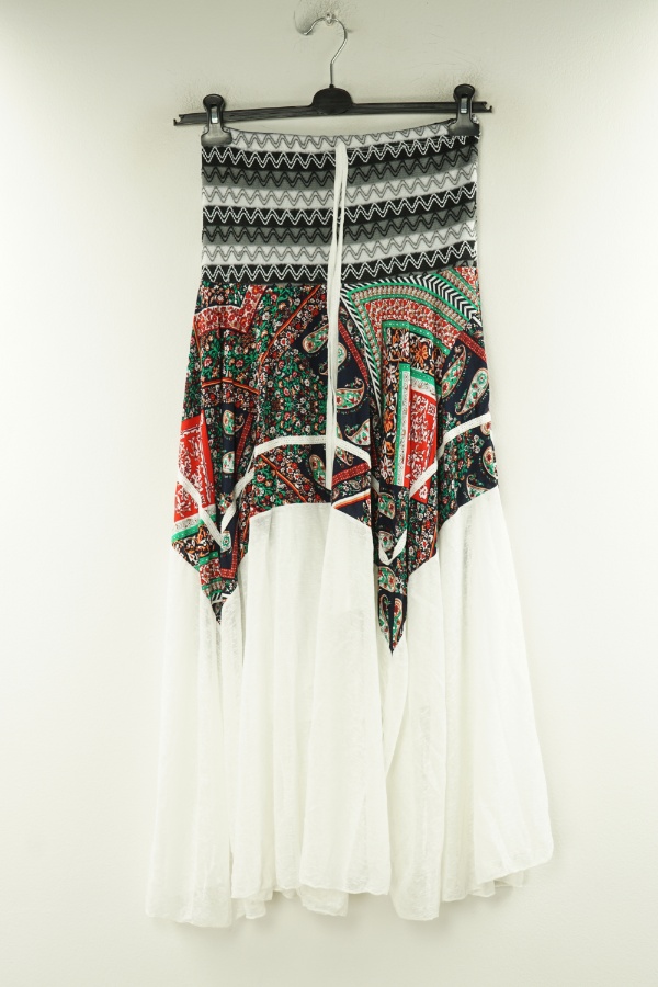 Spódnica długa szaro-biała wzorzysta - BRAK METKI Z NAZWĄ PRODUCENTA zdjęcie 1