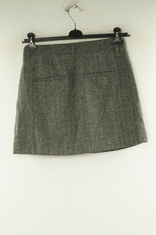 Spódnica szara materiałowa w jodełkę - VERO MODA zdjęcie 2