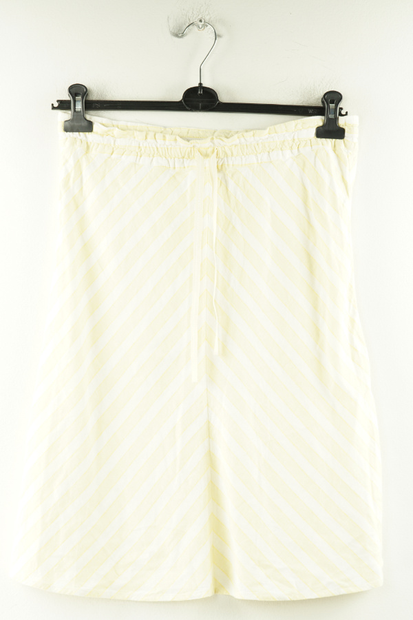 Spódnica w biało - żółte paski, w składzie len (55%) i rayon (45%) - H&M zdjęcie 1