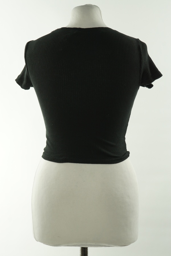 Koszulka czarna prążkowana, H&M - H&M zdjęcie 2