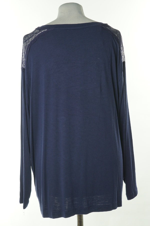 Bluzka granatowa z koronkowymi wstawkami - F&F zdjęcie 2