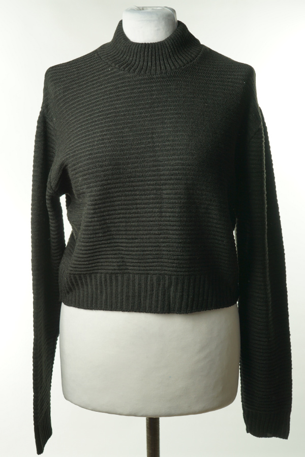 Sweter czarny w prążek - PINK CLOVE zdjęcie 1