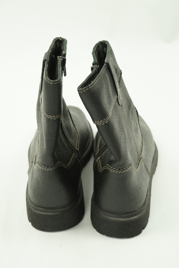 Buty skórzane czarne ocieplane - BRAK METKI Z NAZWĄ PRODUCENTA zdjęcie 3