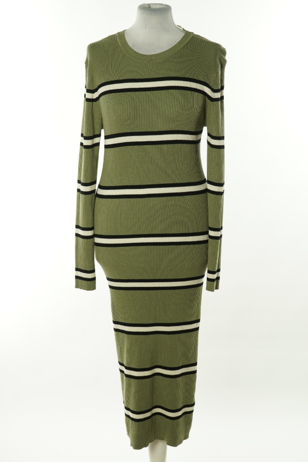 Sukienka zielona prążkowana w biało-czarne paski - PRIMARK zdjęcie 1