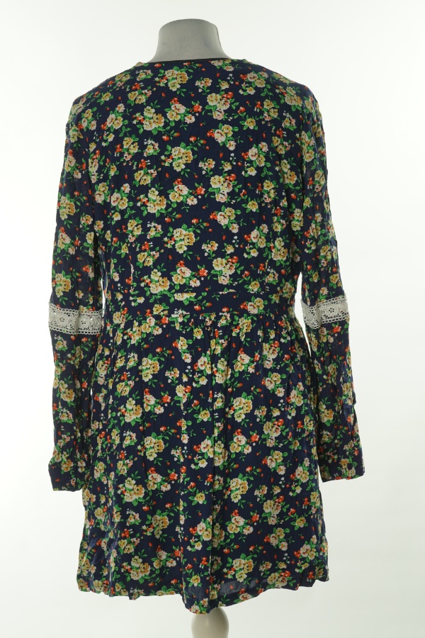 Sukienka granatowa w kwiatki - BOOHOO zdjęcie 2