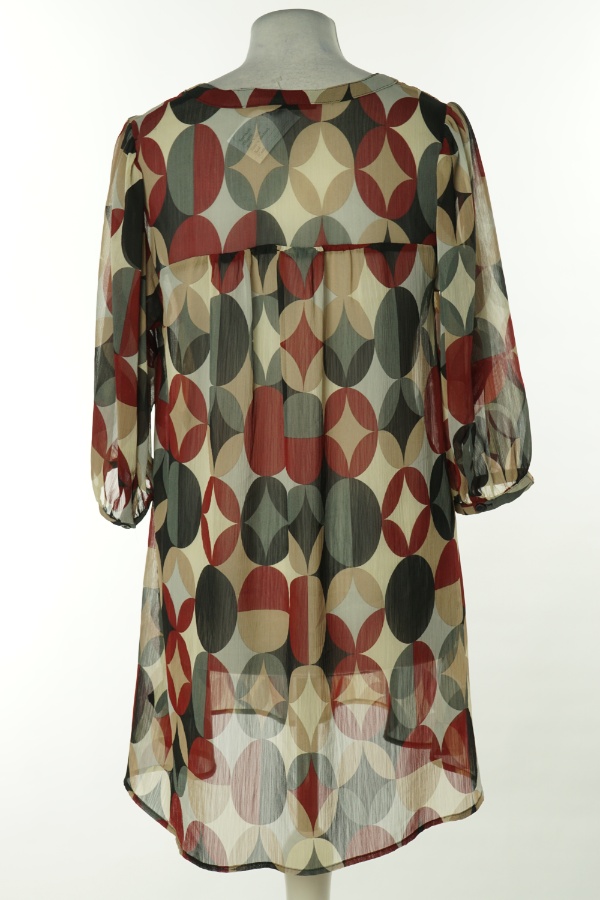 Bluzka beżowo-bordowa wzorzysta - KAPPAHL zdjęcie 2