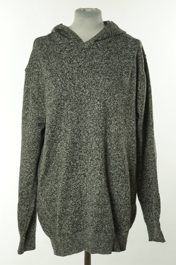 Sweter grafitowy z kapturem - SHEIN zdjęcie 1