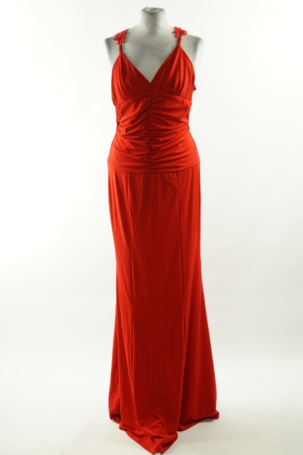 Sukienka czerwona na koronkowych ramiączkach - CHERLONE zdjęcie 1