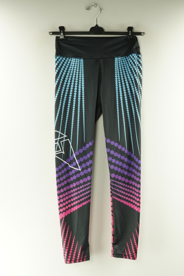 Legginsy czarne w niebieskie kropki - BRAK METKI Z NAZWĄ PRODUCENTA zdjęcie 1