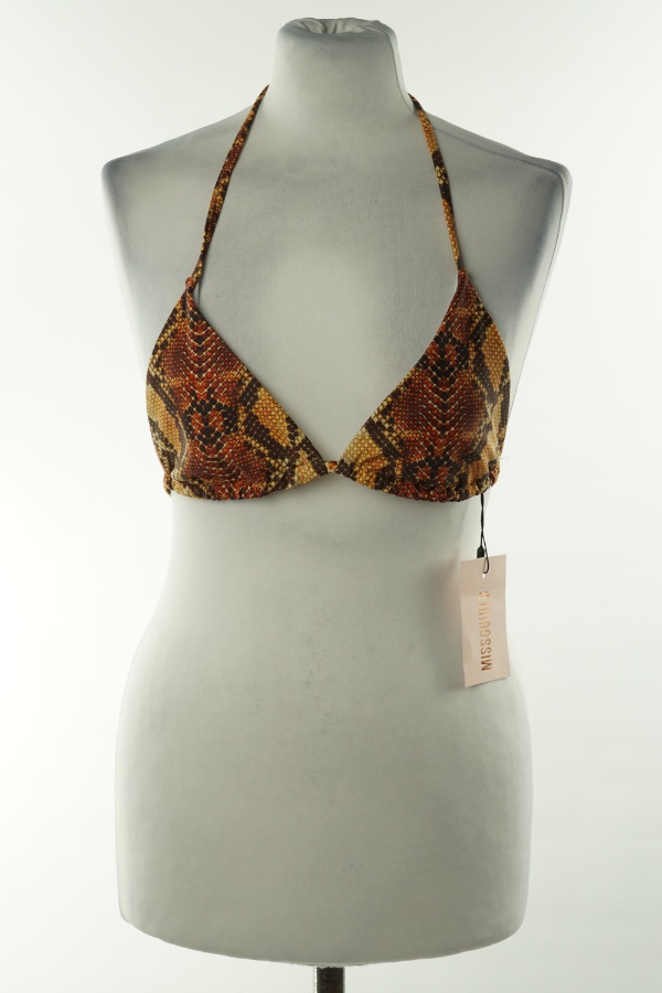 Biustonosz od bikini żółto-brązowy miękki - MISSGUIDED zdjęcie 1