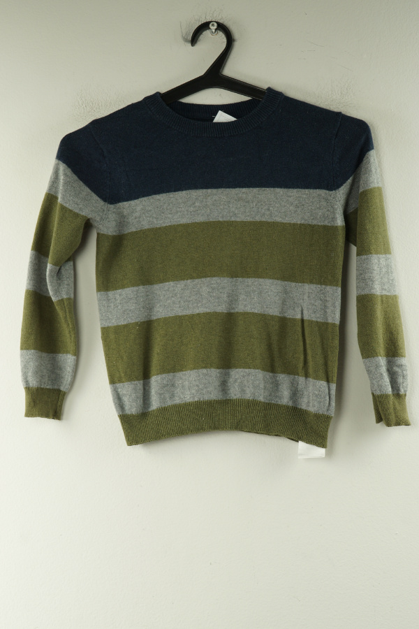 Sweter szaro-zielony w paski - CHICCO zdjęcie 1