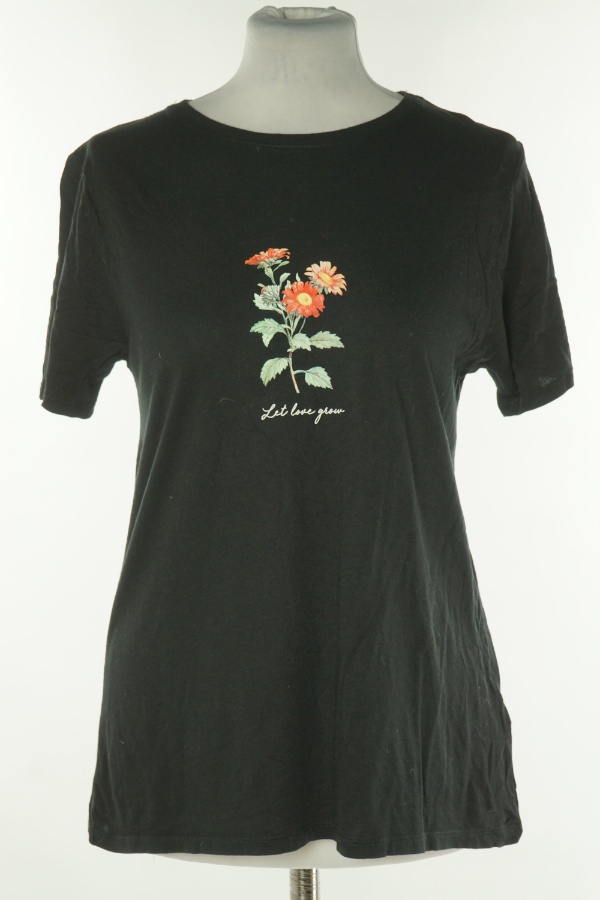 Koszulka czarna kwiat - NEW LOOK zdjęcie 1