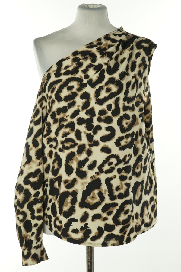 Bluzka beżowa w cęrki - SHEIN zdjęcie 1