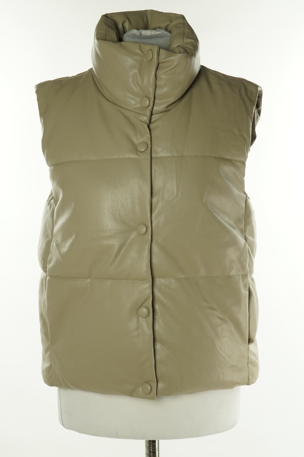 Kamizelka beżowa pikowana ekoskóra, ZARA - ZARA zdjęcie 1