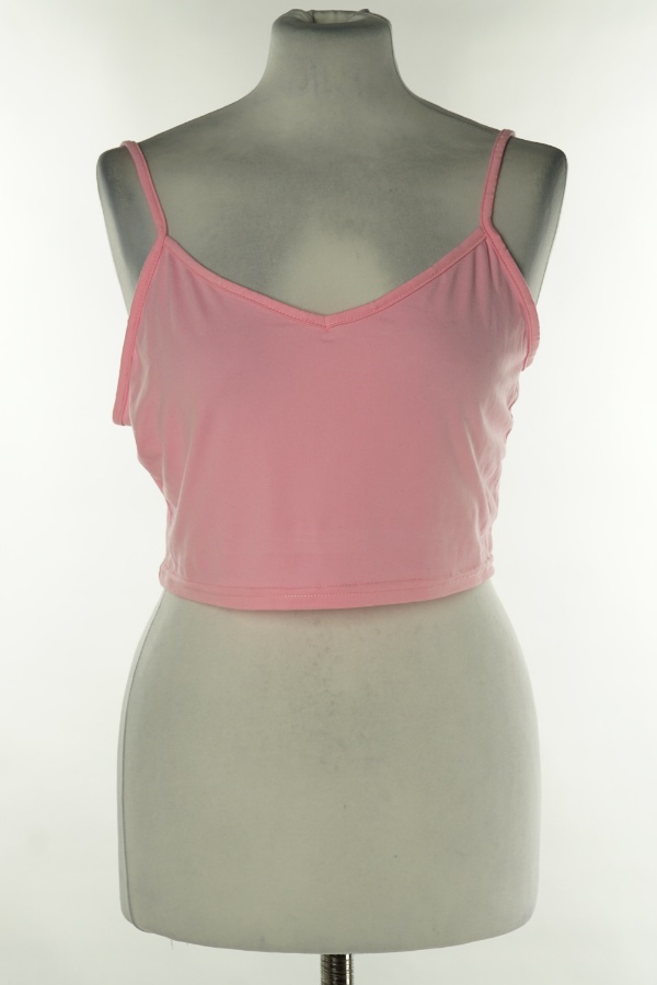 Top różowy na cienkich ramiączkach - SHEIN zdjęcie 1