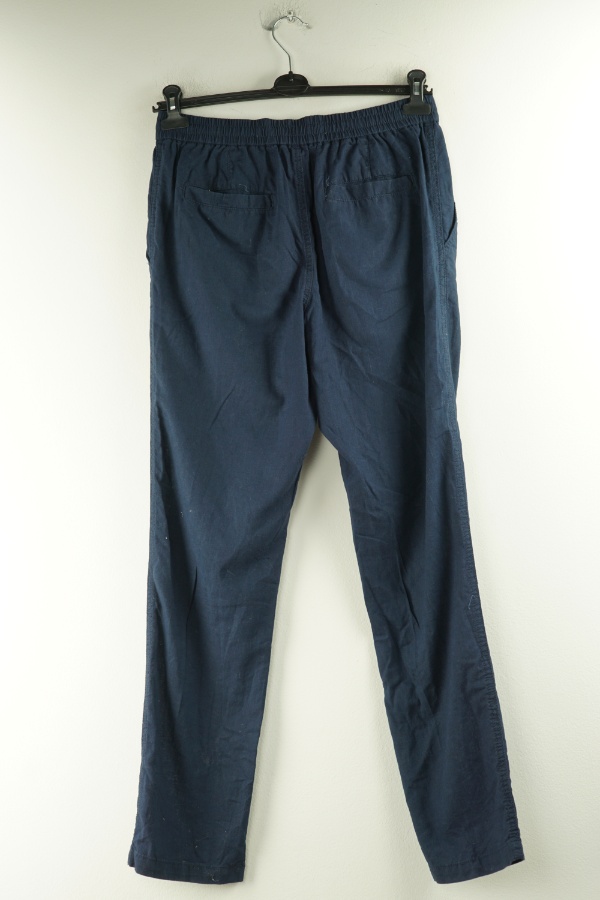 Spodnie granatowe materiałowe(55%lnu) - DENIM CO zdjęcie 2