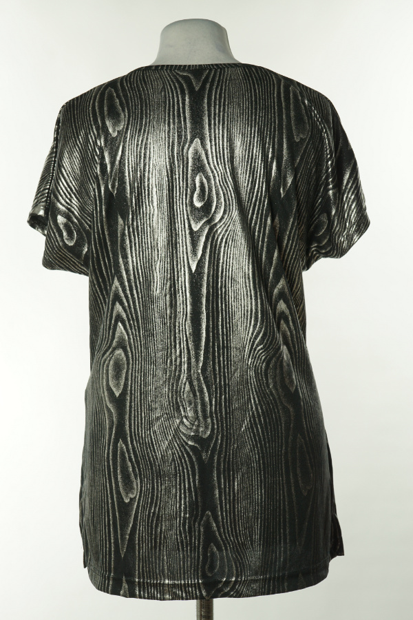 Bluzka czarno - srebrna - BRAK METKI Z NAZWĄ PRODUCENTA zdjęcie 2