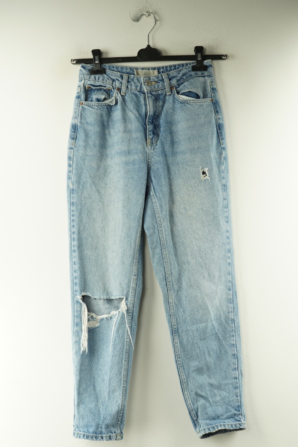 Spodnie niebieskie jeansowe z dziurami i przetarciami - TOPSHOP zdjęcie 1