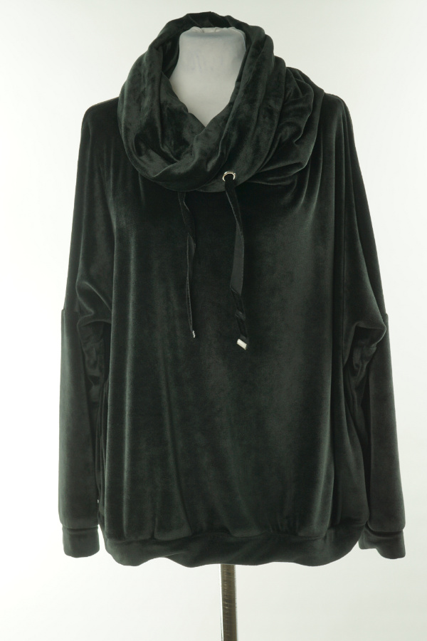 Bluza czarna welurowa  - E STUDIO zdjęcie 1