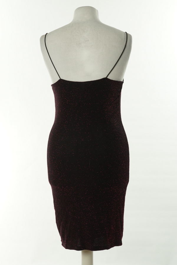 Sukienka czarna z różową błyszczącą nitką - H&M zdjęcie 2