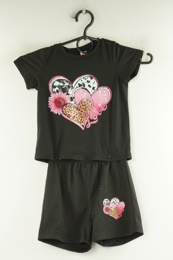 Komplet czarny bluzka i krókie spodenki - BRAK METKI Z NAZWĄ PRODUCENTA zdjęcie 1